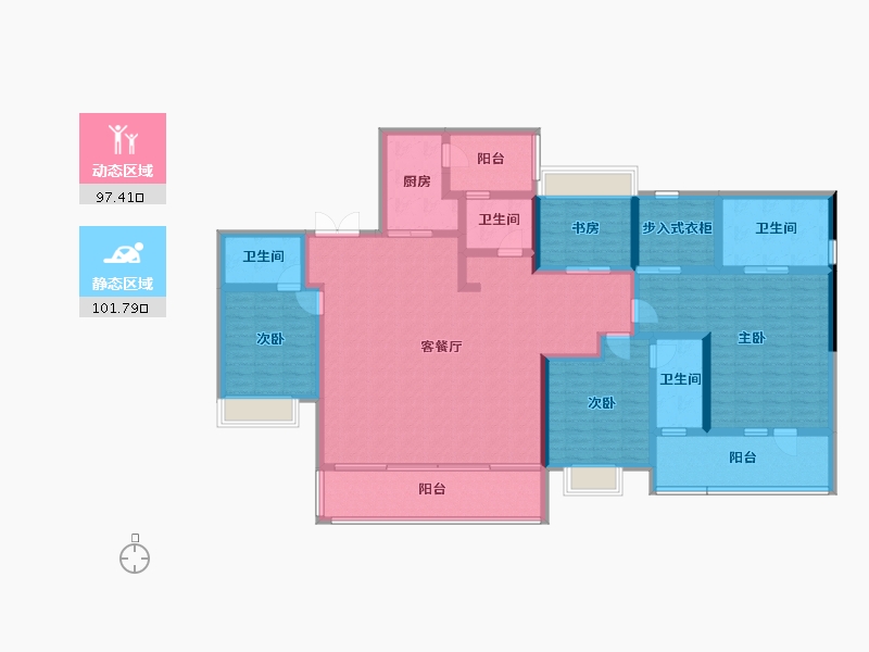 四川省-成都市-麓湖生态城-179.27-户型库-动静分区