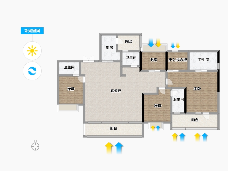 四川省-成都市-麓湖生态城-179.27-户型库-采光通风