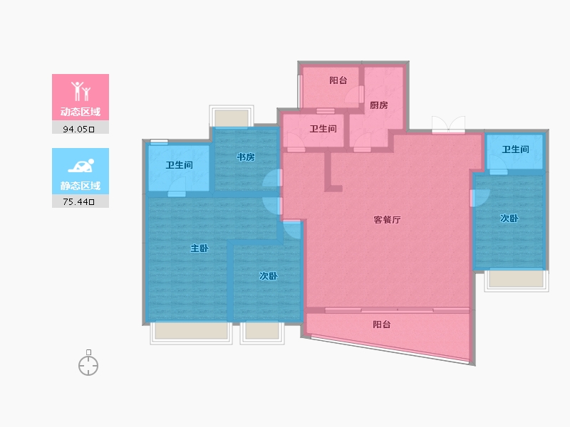 四川省-成都市-麓湖生态城-152.60-户型库-动静分区