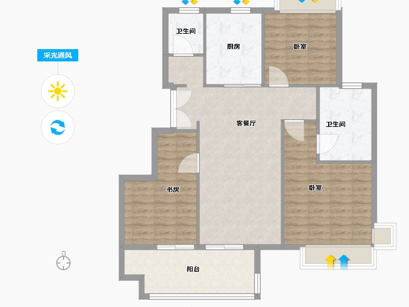 安徽省-合肥市-金科博翠天辰-100.00-户型库-采光通风