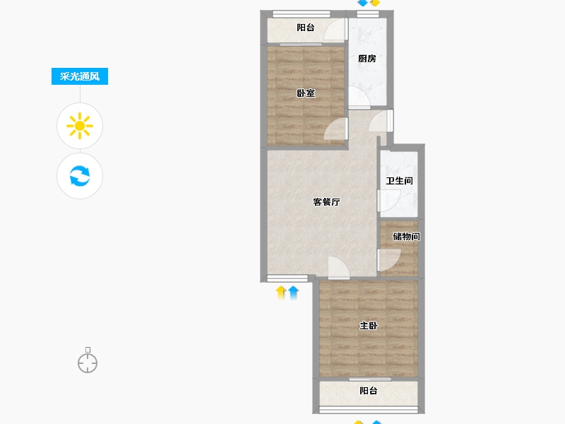 北京-北京市-慧龙居-24号楼-64.40-户型库-采光通风