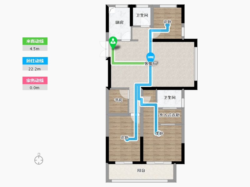 江苏省-连云港市-双池花园-110.00-户型库-动静线