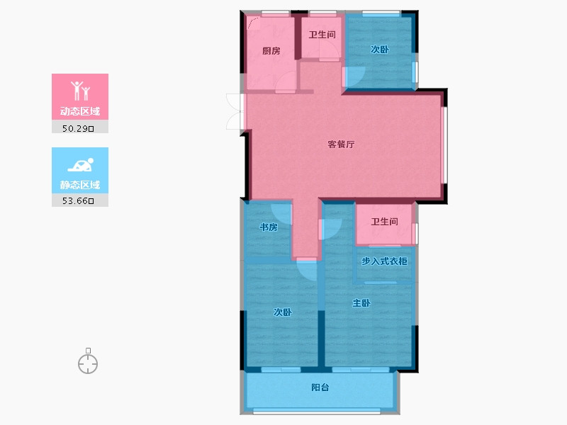 江苏省-连云港市-双池花园-110.00-户型库-动静分区