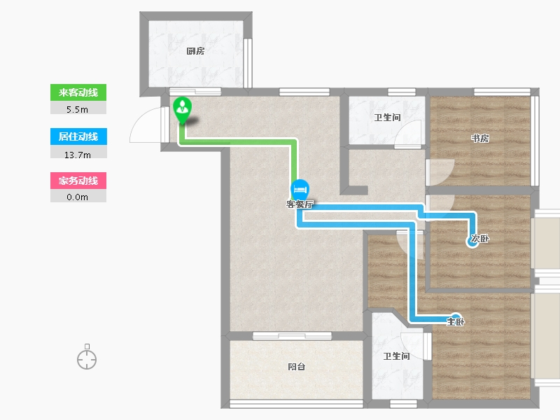 四川省-成都市-格林城市花园二期-80.39-户型库-动静线