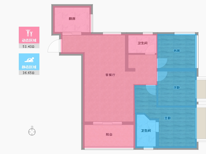 四川省-成都市-格林城市花园二期-80.39-户型库-动静分区