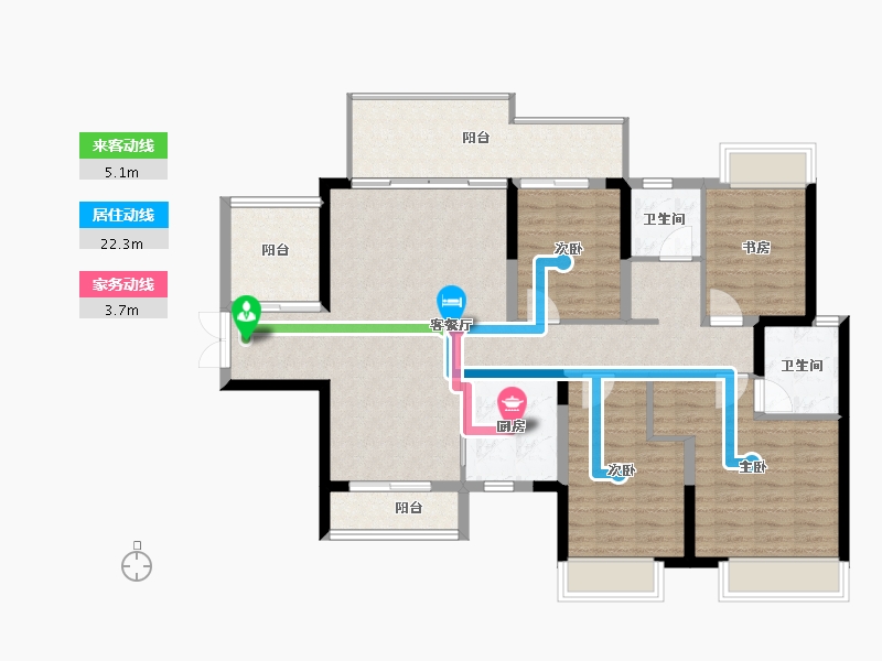 海南省-三亚市-保利碧桂园悦府-115.91-户型库-动静线