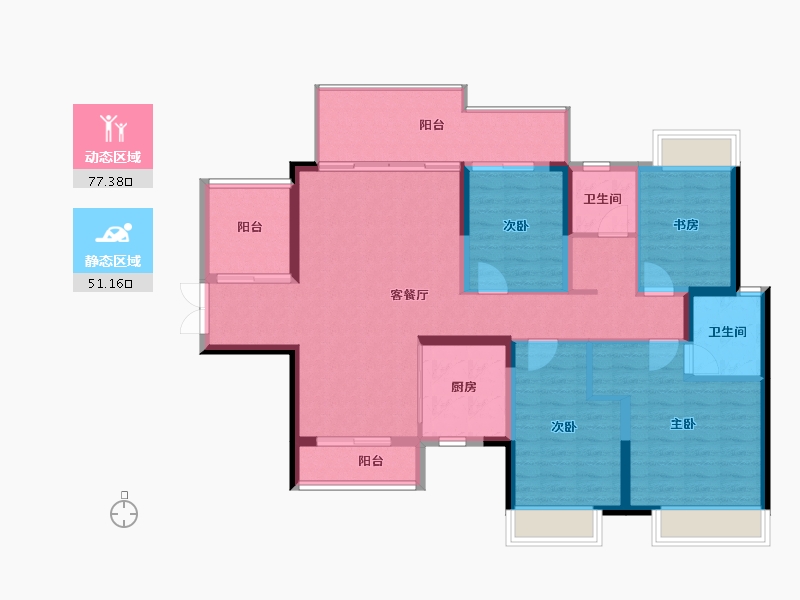 海南省-三亚市-保利碧桂园悦府-115.91-户型库-动静分区