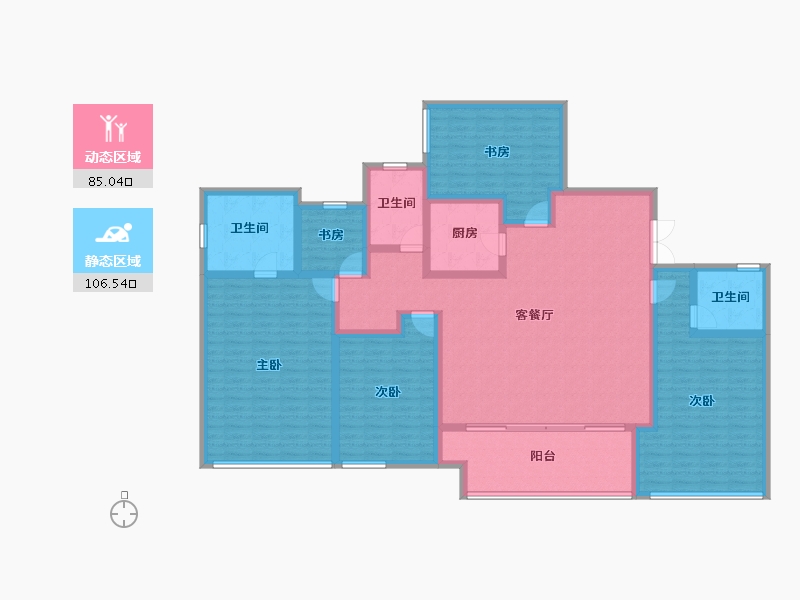 四川省-成都市-麓湖生态城-172.80-户型库-动静分区