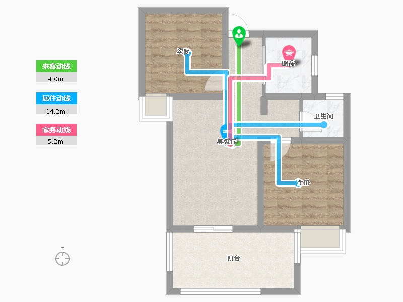 云南省-昆明市-浩创半山云府-57.34-户型库-动静线