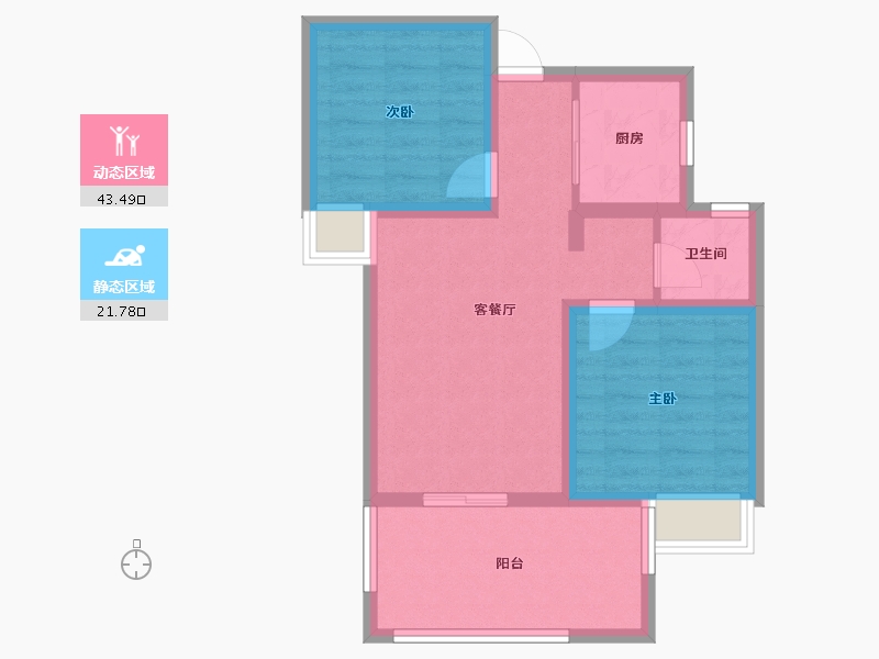 云南省-昆明市-浩创半山云府-57.34-户型库-动静分区