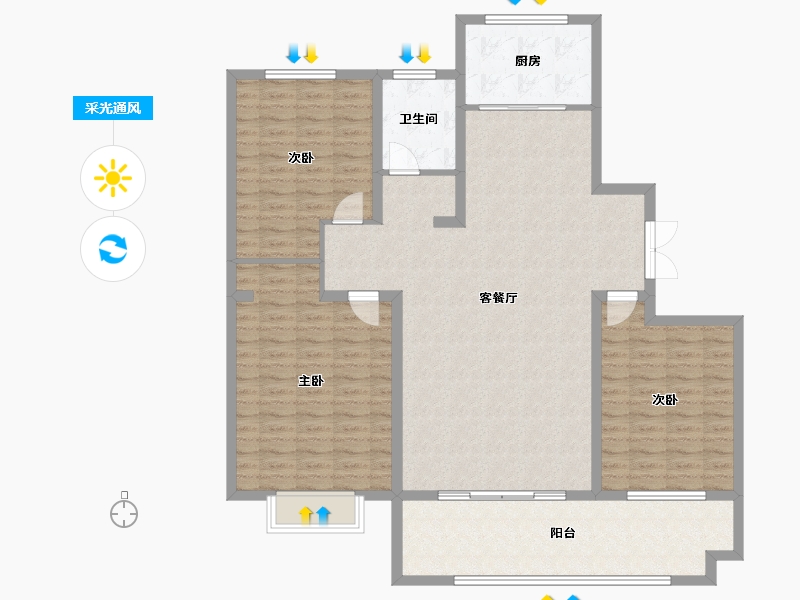 山东省-临沂市-砚台岭C区-30.00-户型库-采光通风