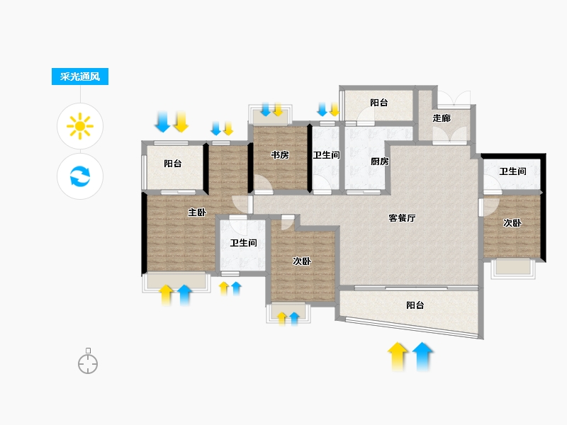 四川省-成都市-麓湖生态城-160.00-户型库-采光通风