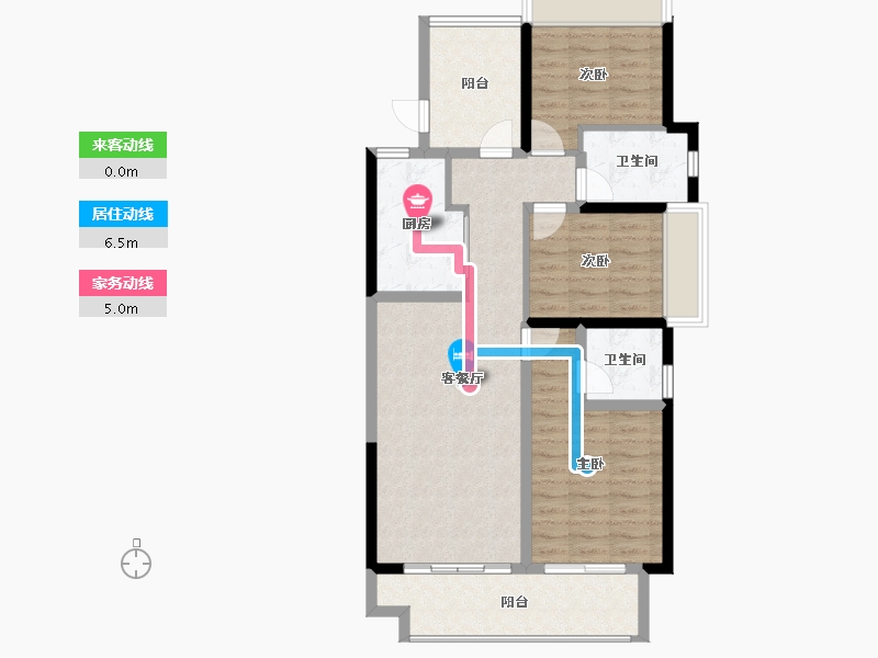 海南省-三亚市-保利碧桂园悦府-89.43-户型库-动静线