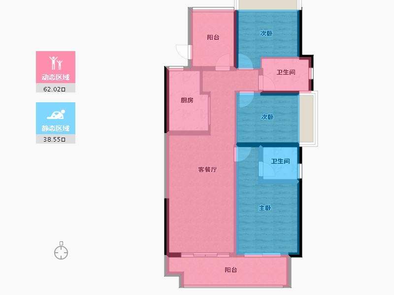 海南省-三亚市-保利碧桂园悦府-89.43-户型库-动静分区