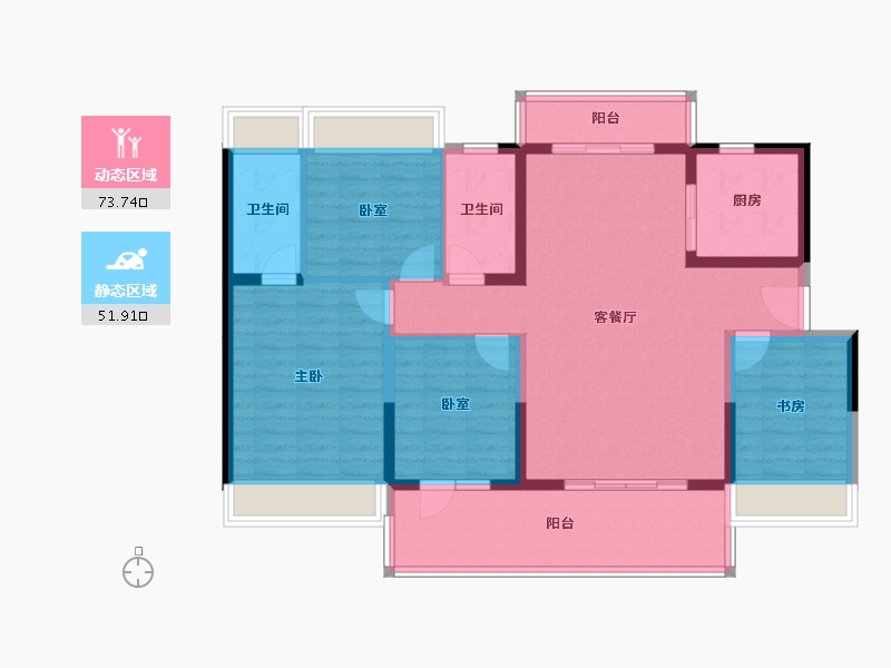 广东省-惠州市-碧桂园十里银滩维港湾-112.84-户型库-动静分区