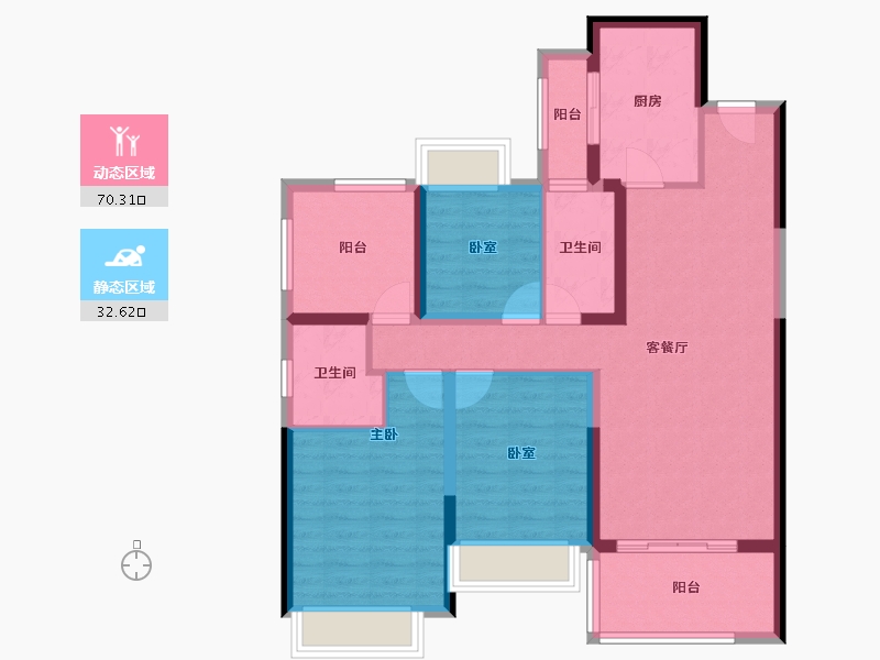 云南省-昆明市-学府康城-91.04-户型库-动静分区