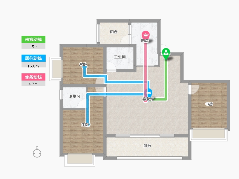 四川省-成都市-麓湖生态城-105.48-户型库-动静线