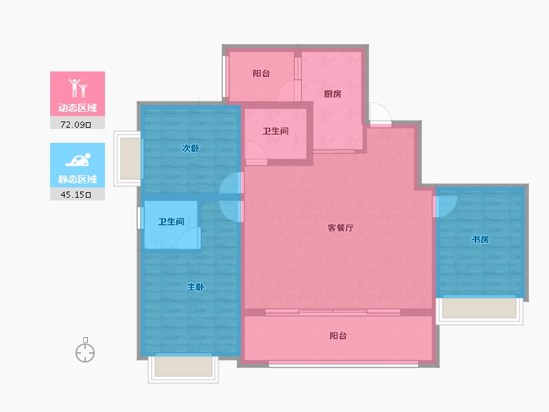 四川省-成都市-麓湖生态城-105.48-户型库-动静分区