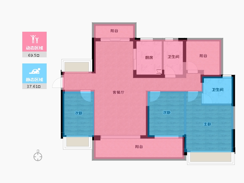 广东省-惠州市-友诚荷悦台-94.41-户型库-动静分区