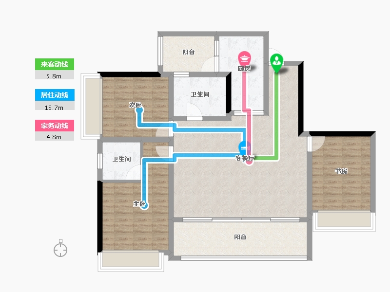 四川省-成都市-麓湖生态城-108.64-户型库-动静线