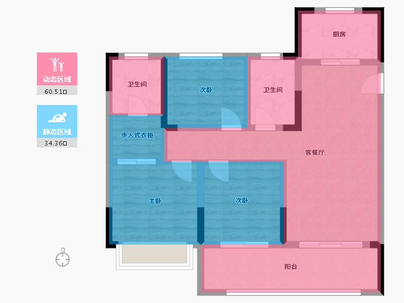 山东省-青岛市-鑫源珺府-84.00-户型库-动静分区