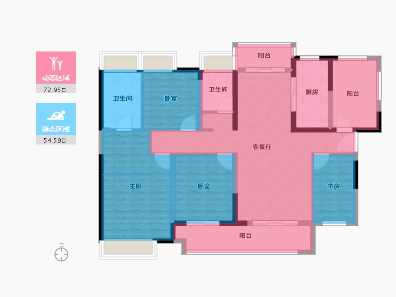 广东省-惠州市-新城金樾江南-113.60-户型库-动静分区