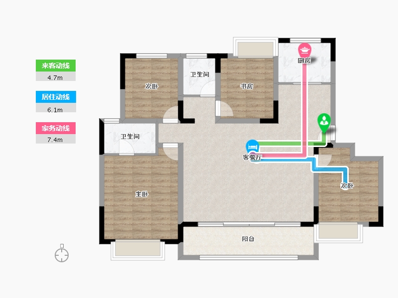 江苏省-无锡市-建溪朗诗御萃里-114.15-户型库-动静线