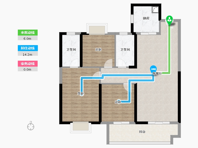 湖北省-武汉市-坤合云海城-104.47-户型库-动静线