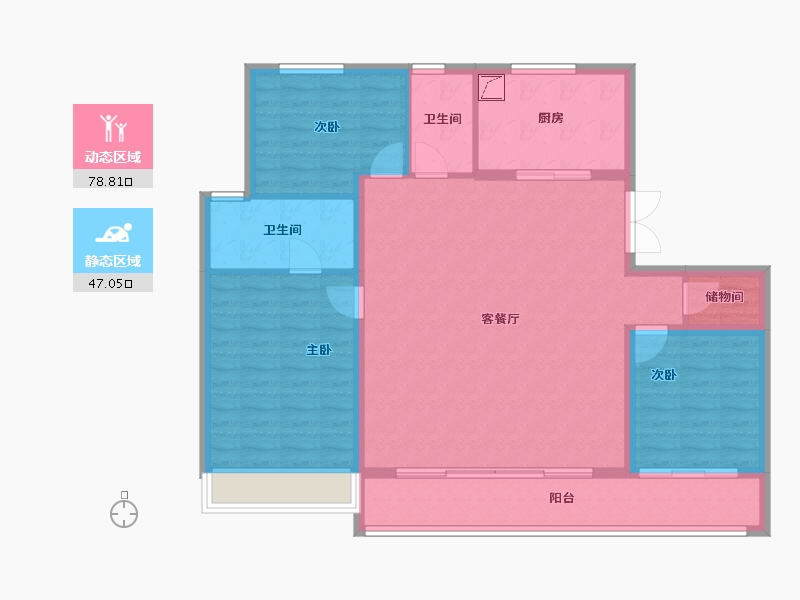 江苏省-无锡市-玖珑悦-114.71-户型库-动静分区