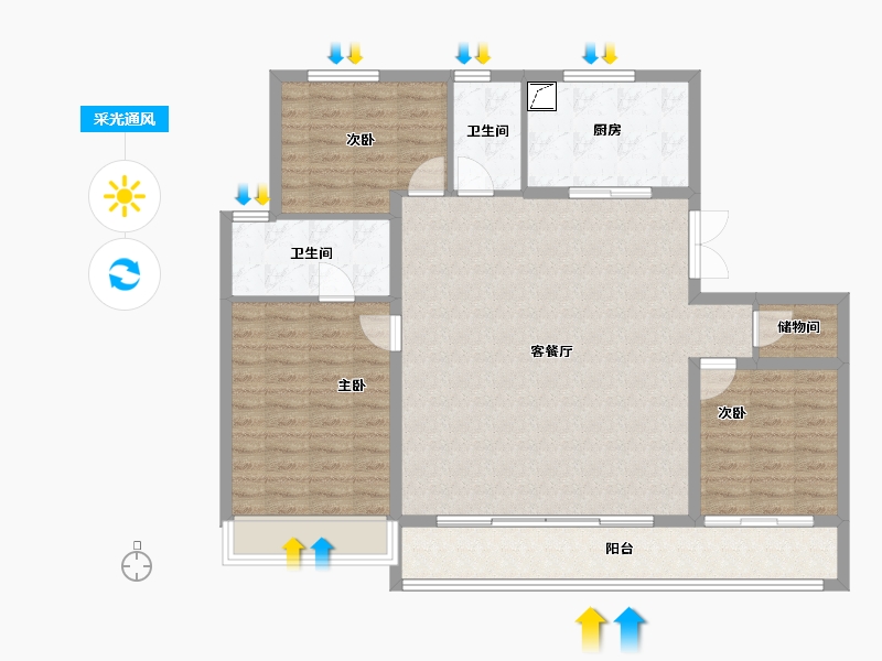 江苏省-无锡市-玖珑悦-114.71-户型库-采光通风