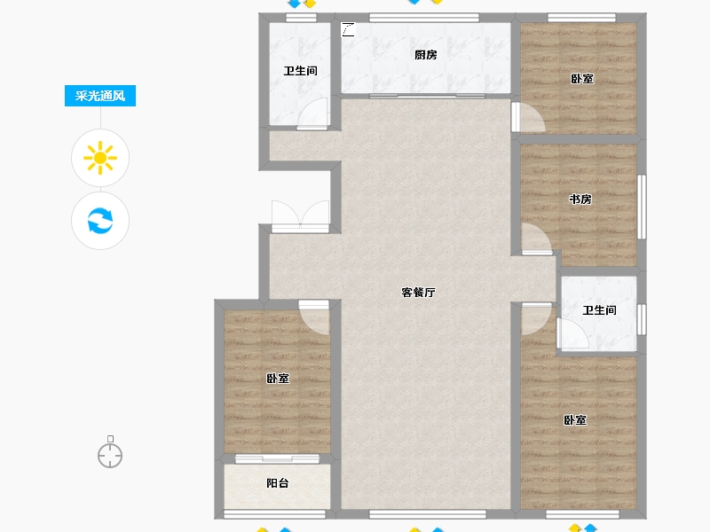 山东省-潍坊市-金帝惠贤府-116.00-户型库-采光通风