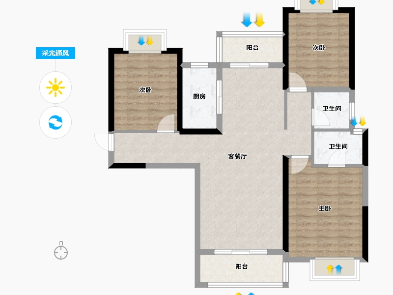 湖北省-武汉市-武汉中国健康谷-90.17-户型库-采光通风