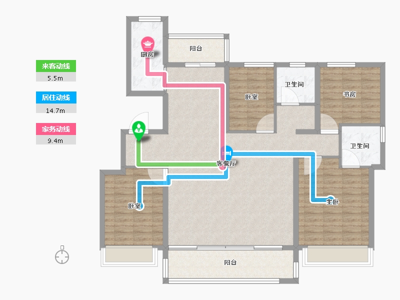 山东省-临沂市-​金邑瑞府-127.21-户型库-动静线