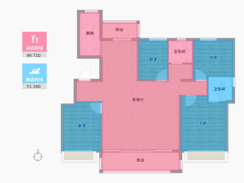 山东省-临沂市-​金邑瑞府-127.21-户型库-动静分区