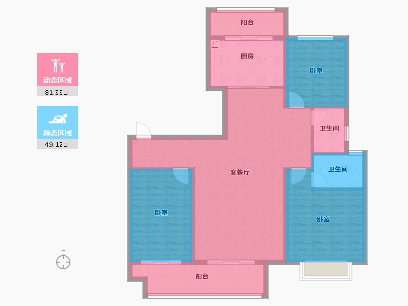 山东省-潍坊市-金帝惠贤府-118.40-户型库-动静分区