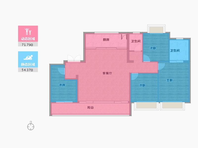 江苏省-无锡市-融创CHINA山水江南-114.42-户型库-动静分区