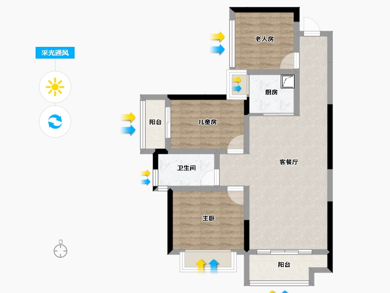 湖南省-长沙市-长兴尚学城-74.03-户型库-采光通风