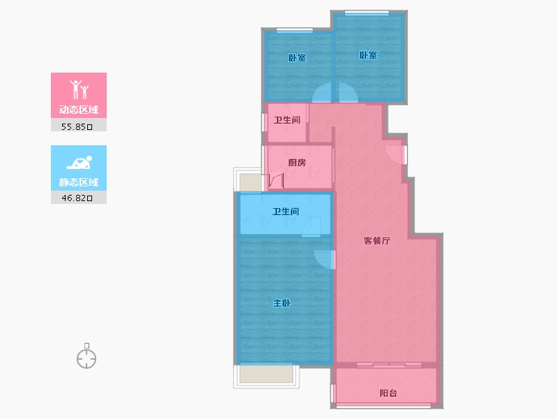 江苏省-无锡市-蠡湖国际小镇-92.34-户型库-动静分区