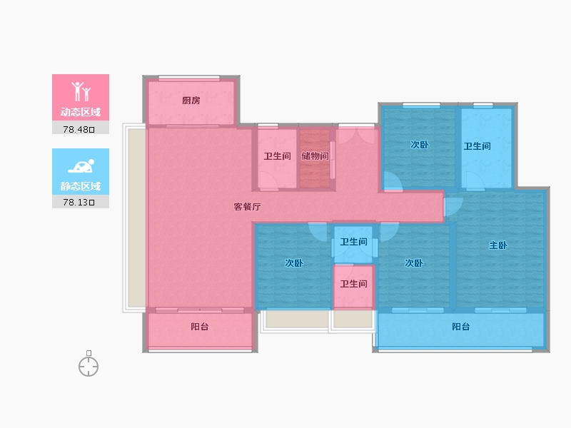 江苏省-无锡市-玖珑悦-141.42-户型库-动静分区