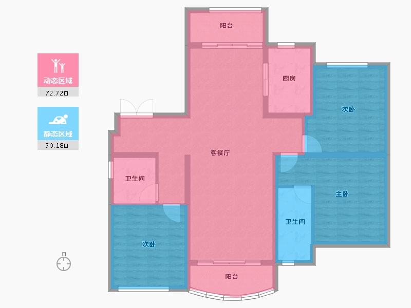 陕西省-西安市-西安星河湾-110.64-户型库-动静分区