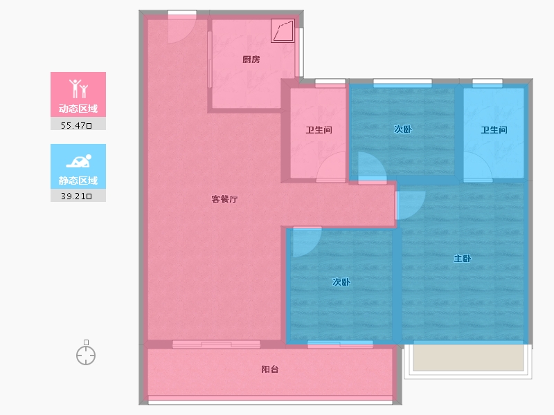 江苏省-无锡市-玖珑悦-84.35-户型库-动静分区