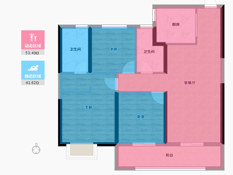 浙江省-绍兴市-亚厦东麟府-84.67-户型库-动静分区