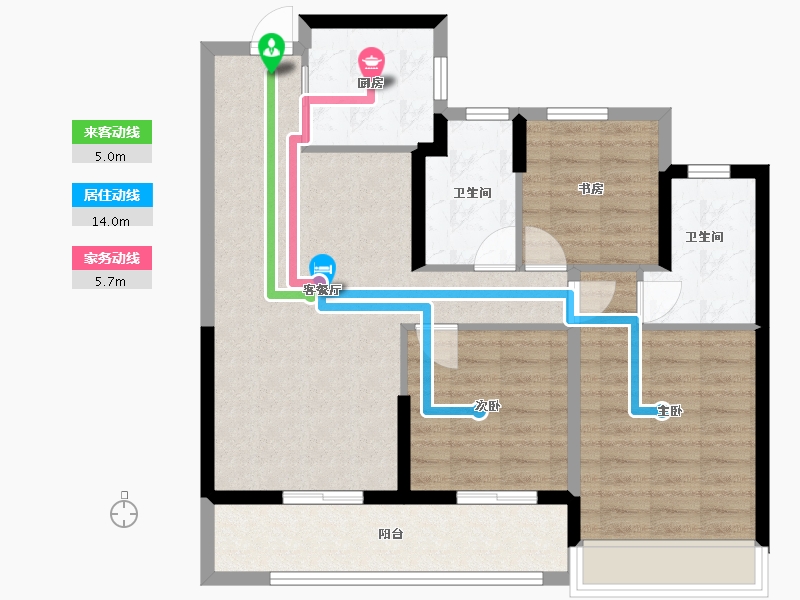 浙江省-温州市-大家天阳雲天美筑-87.20-户型库-动静线