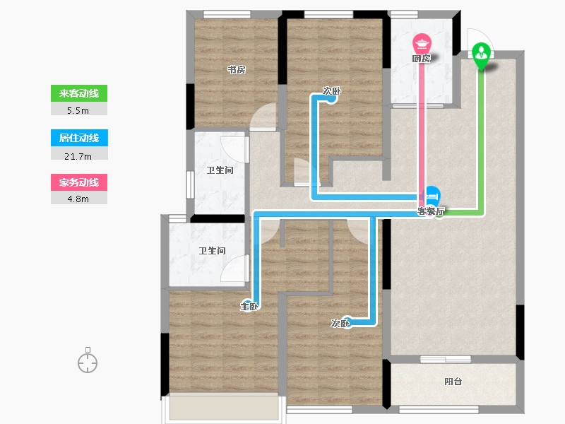 浙江省-温州市-九山金茂府-108.00-户型库-动静线