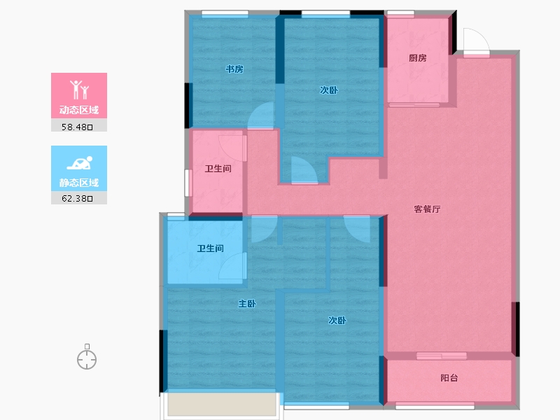 浙江省-温州市-九山金茂府-108.00-户型库-动静分区