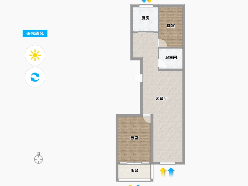 山东省-潍坊市-邦盛书香院-84.00-户型库-采光通风