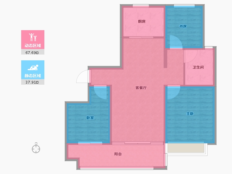 山东省-临沂市-​金邑瑞府-95.21-户型库-动静分区