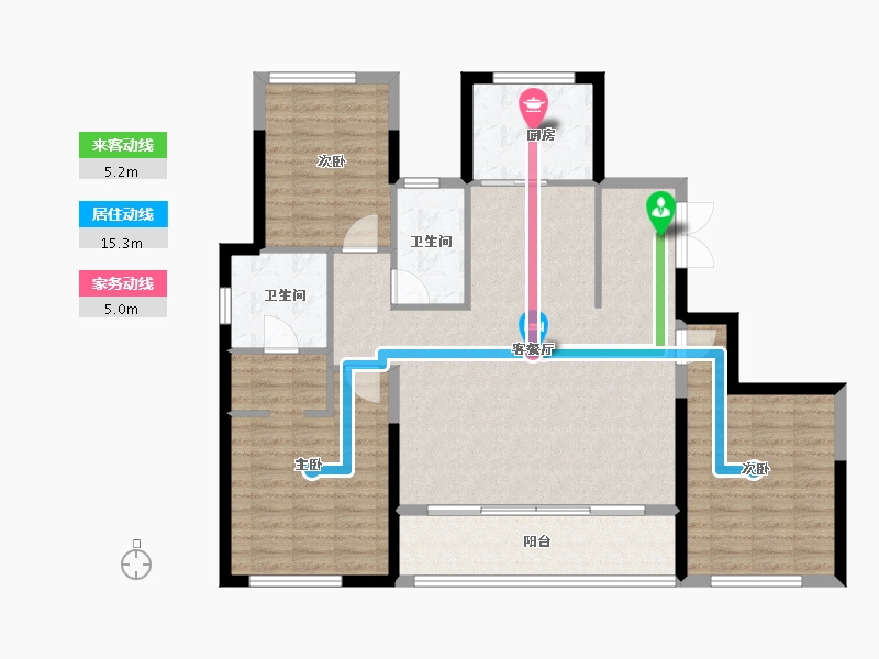 浙江省-温州市-滨江壹号-114.40-户型库-动静线