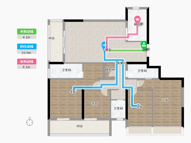 浙江省-温州市-阳光城招商檀境-148.80-户型库-动静线