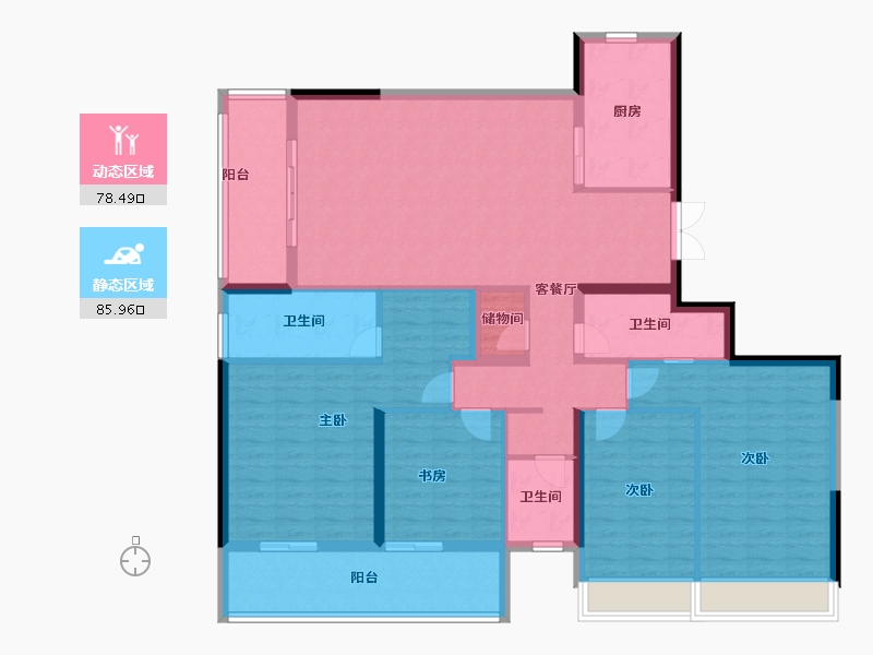 浙江省-温州市-阳光城招商檀境-148.80-户型库-动静分区